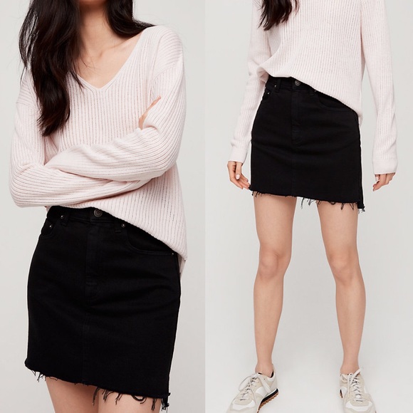 Aritzia Dresses & Skirts - Wilfred • Black Tanit Denim Mini Skirt